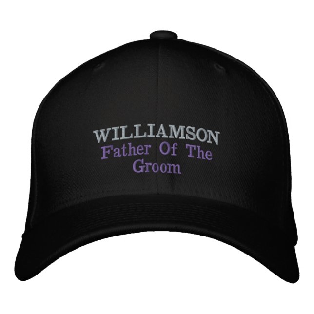 Father Of Groom Gift Script Name Cool Classic  Embroidered Hat (Front)