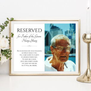 Father of Groom In Heaven Photo Memorial Wedding Poster