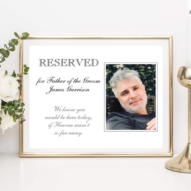 Father of Groom Reserved Seat Memorial Wedding Poster (Creator Uploaded)