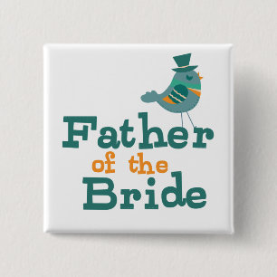 Father of the Bride 15 Cm Square Badge