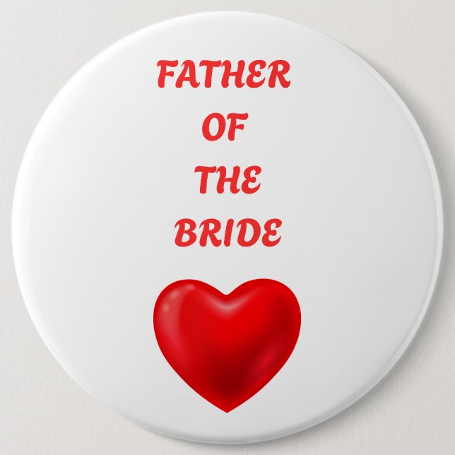 Father of the Bride 6 Cm Round Badge (Front)
