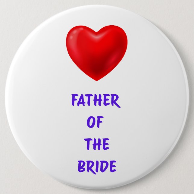 Father of the Bride 6 Cm Round Badge (Front)