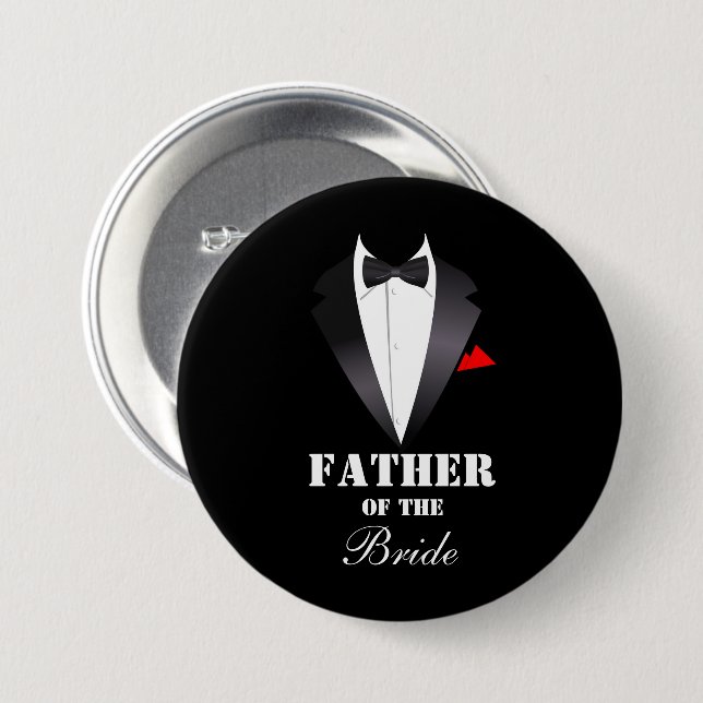 Father of the Bride  7.5 Cm Round Badge (Front & Back)