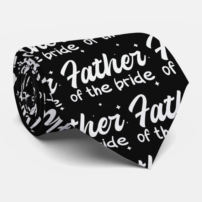 Father of the Bride Black and White Tie (Rolled)