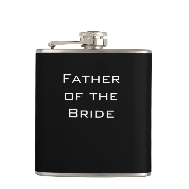 Father of the Bride Black Flask (Front)