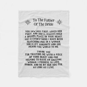 Father Of The Bride Blanket Wedding Keepsake Gift
