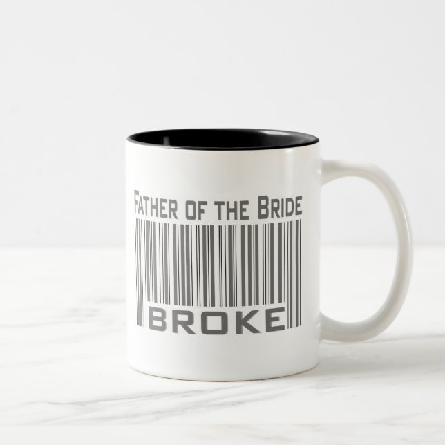 Father of the Bride Broke Two-Tone Coffee Mug (Right)
