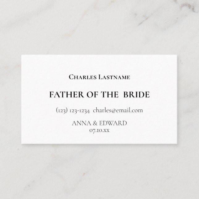 Father of the Bride Business Cards (Front)