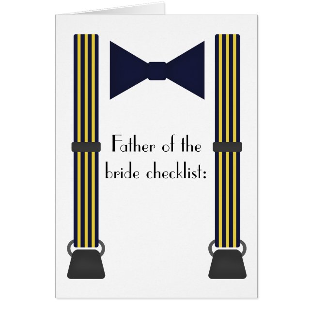 Father of the bride checklist card (Front)
