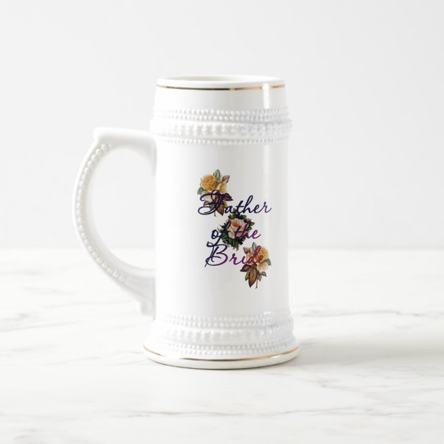 Father Of The Bride Floral Beer Stein (Left)