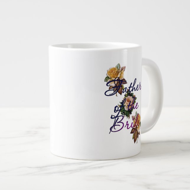 Father Of The Bride Floral Large Coffee Mug (Front Right)