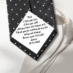 Father of the Bride Gift from Bride Tie<br><div class="desc">On your wedding day, reminisce with your dad about the adorable little one he once was by gifting him this personalised father-of-the-bride tie featuring a personalised message with your name and wedding date. Enter the name and date to be printed in a customised section. Alternatively, surprise him with this sweet...</div>