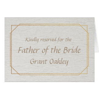 Father of the Bride Gold and White Place Name