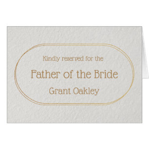 Father of the Bride Gold and White Place Name