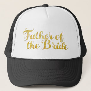 Father of the bride gold trucker hat