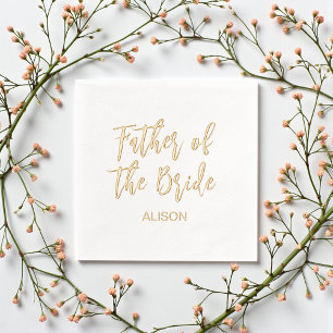 Father of the Bride Gold White Foil Napkins