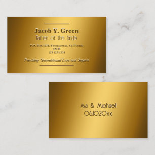 Father of the Bride Golden Business Card