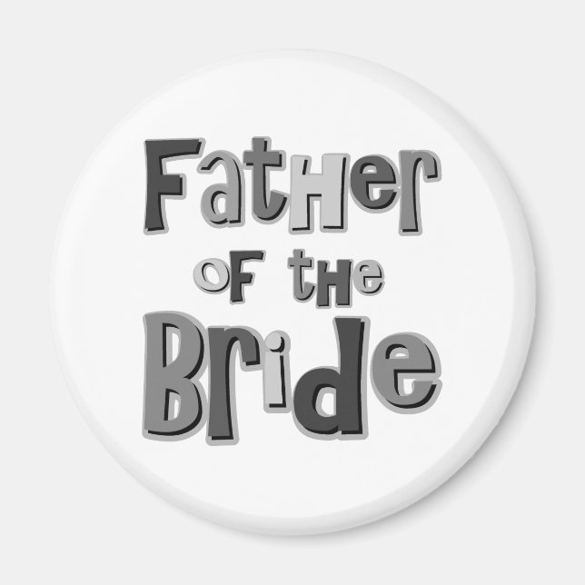 Father of the Bride Grey Magnet (Front)