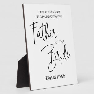 Father of the Bride Memorial Chair Wedding Plaque