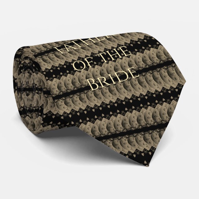 Father of the Bride Old Gold Steampunk Wedding Tie (Rolled)