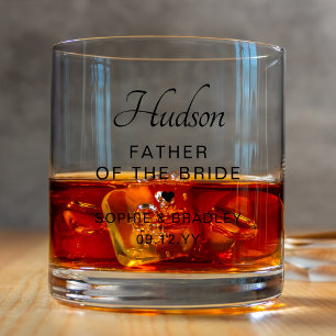 Father of the Bride Personalised Wedding Gift Whiskey Glass