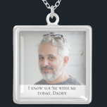Father of the Bride Photo Memorial Wedding Day Silver Plated Necklace<br><div class="desc">Wear this beautiful Father of the Bride photo memorial necklace on your wedding day to feel the love you shared with him and keep him close on your special day. Add your own special text,  or,  use the wording as shown.</div>