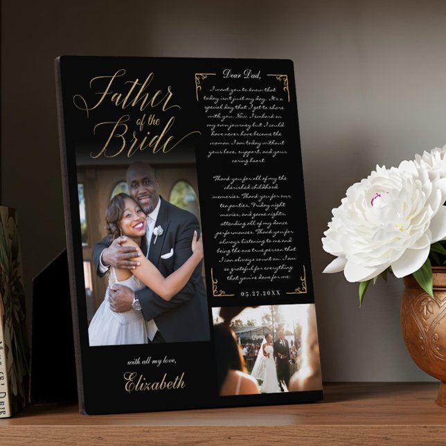 Father of the Bride Photos Wedding Memory Keepsake Plaque (Father of the Bride Photos Wedding Memory Keepsake Plaque)