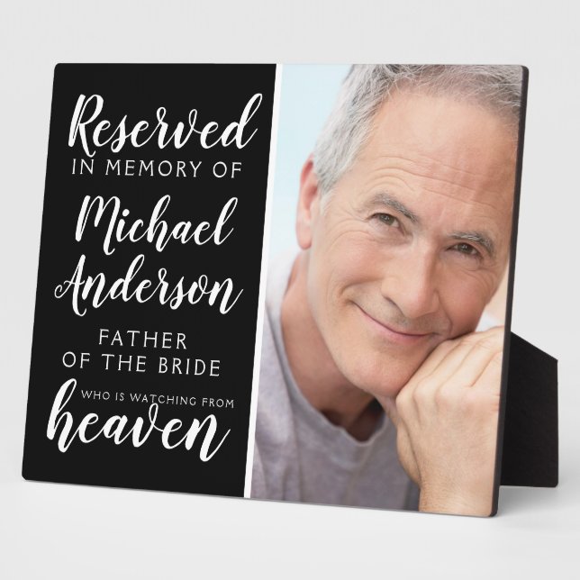 Father of the Bride Reserved Heaven Photo Plaque (Side)