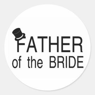 Father Of The Bride Top Hat Classic Round Sticker