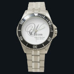 Father Of The Bride Wedding Gift Monogram Sporty<br><div class="desc">Father Of The Bride Wedding Gift Monogram Sporty Watch. Click personalise this template to customise it with the monogram initial, the name, and the wedding date quickly and easily. Father Of The Bride Wedding Gift Monogram Sporty Watch, is part of the Parent Gifts Collection in this store, with a matching...</div>