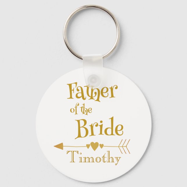 Father of the Bride Wedding Keepsake Key Ring (Front)