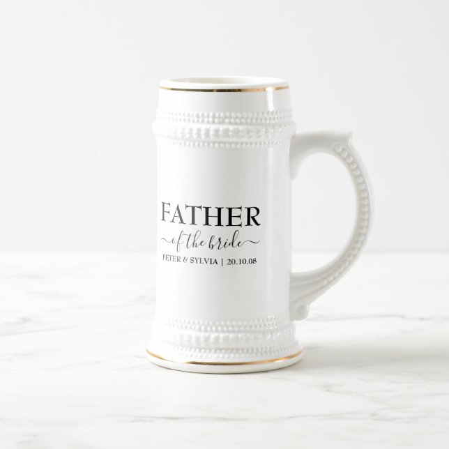 Father Of The Bride Wedding Party Custom Beer Stein (Right)