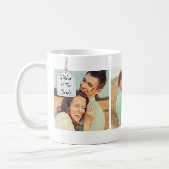Father of the Bride Wedding Photo Collage Coffee Mug (Left)