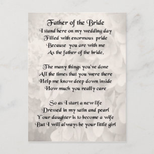 Father of the Bride - White Postcard