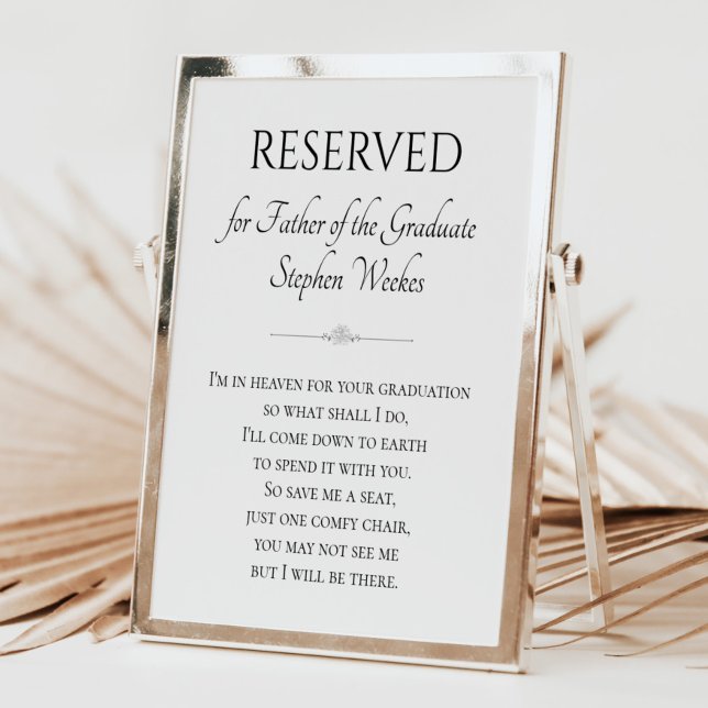 Father of the Graduate Graduation Memorial Seat Poster (Creator Uploaded)