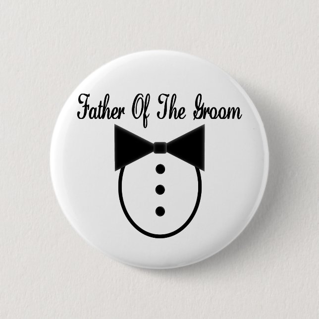 Father of the Groom 6 Cm Round Badge (Front)
