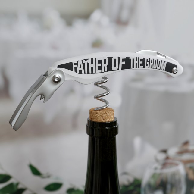 Father of The Groom Black and White Corkscrew (Creator Uploaded)
