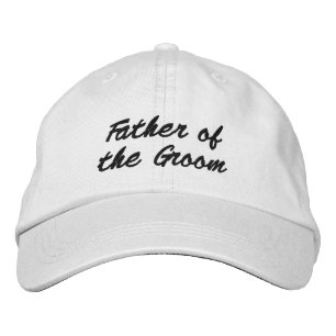 Father of the Groom black script elegant wedding Embroidered Hat