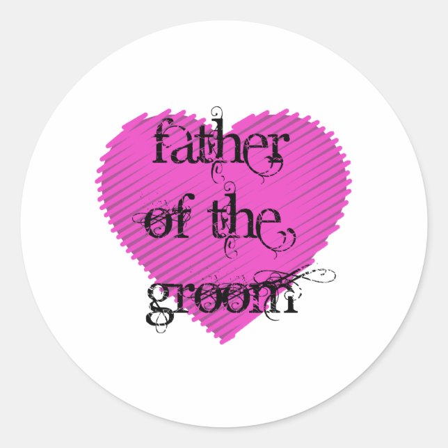 Father of the Groom Classic Round Sticker (Front)