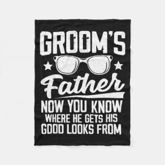 Father of The Groom Costume Dad Wedding Bachelor Fleece Blanket