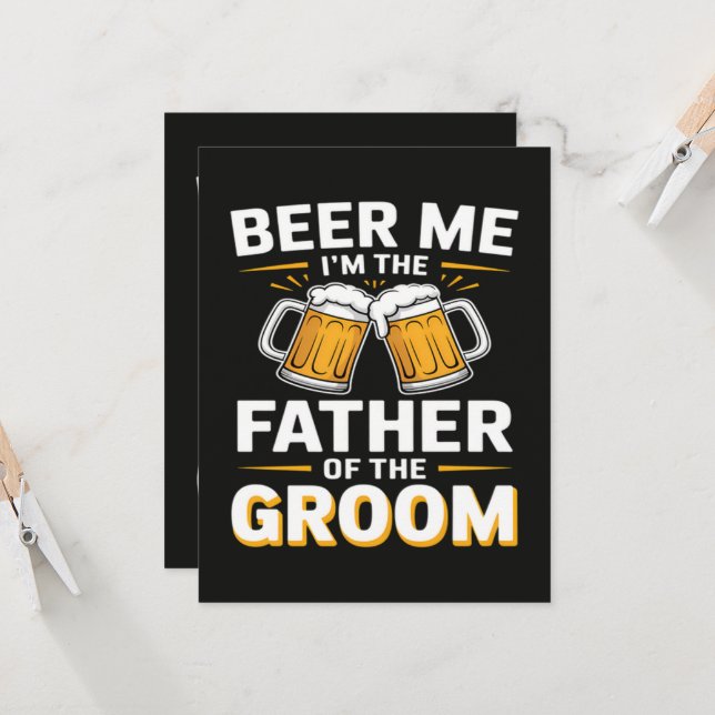 Father of The Groom Drinking Team Invitation (Front/Back In Situ)