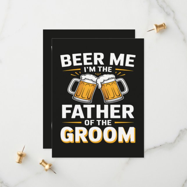 Father of The Groom Drinking Team Save The Date (Front/Back In Situ)