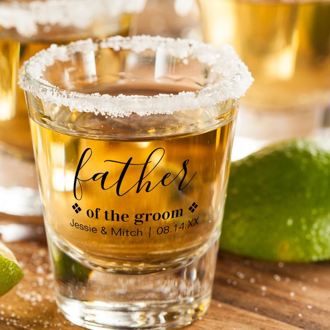 Father of the Groom Editable | Wedding Keepsake Shot Glass (Creator Uploaded)
