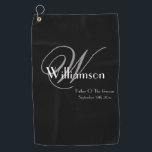 Father Of The Groom Gift Classic Monogram Modern  Golf Towel<br><div class="desc">Bridal Party Gifts Father Of The Groom Gift Classic Monogram Modern Cool Golf Towel. Click personalise this template to customise it with the monogram last name Initial, the first name, and the wedding date quickly and easily. Father Of The Groom Gift Classic Monogram Modern Golf Towel, is part of the...</div>