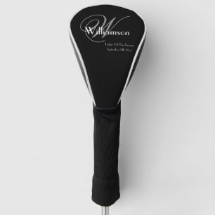Father Of The Groom Gift Elegant Monogram Modern  Golf Head Cover