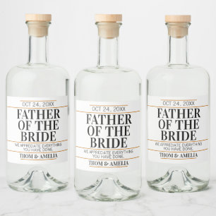 Father of the Groom Liquor Label  Wedding Gifts