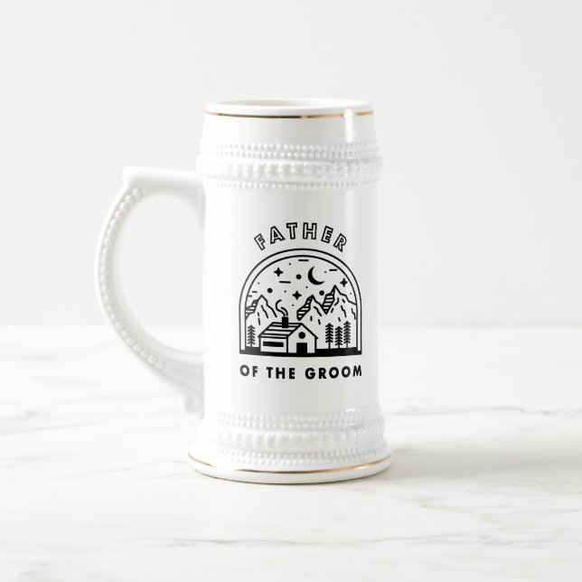 Father of the Groom Mountains Cabin Wedding  Beer Stein (Left)