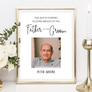 Father of the Groom Reserved Seat Wedding Memorial Poster