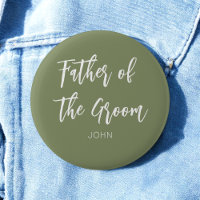 Father of the Groom Sage Green White Button