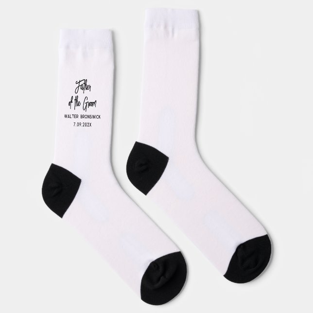 Father Of The Groom Script Wedding Dad Custom Socks (Right)
